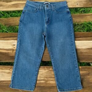 Lee Classic Fit Women’s Blue Capri 5 Pocket Design Jeans Size 8